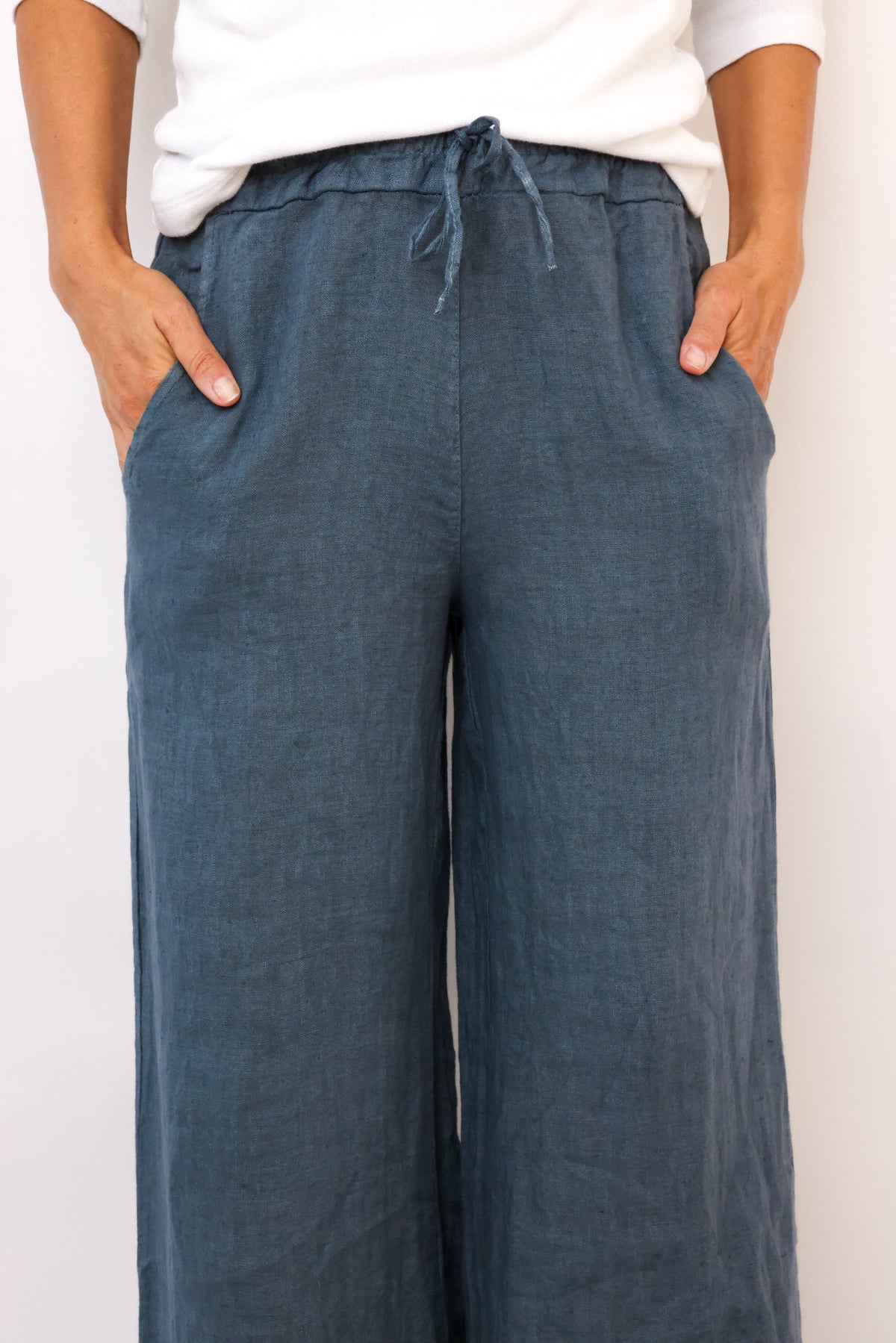 Venti6 Linen Wide Leg Pants