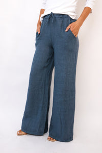Venti6 Linen Wide Leg Pants