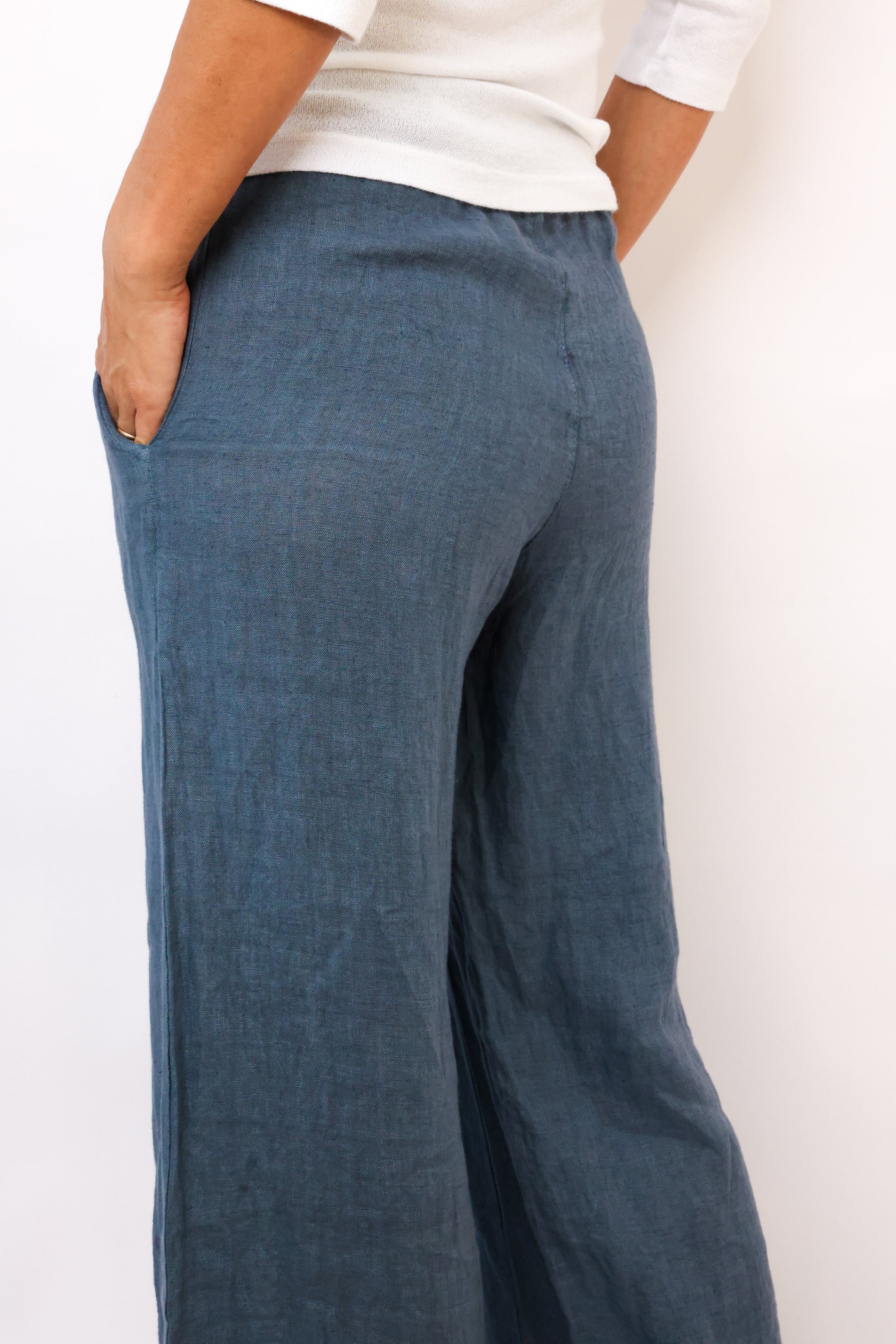 Venti6 Linen Wide Leg Pants