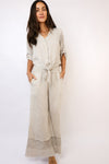 Venti6 Fringe Hem Linen Pant