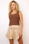 Side Zipper Flared Skirt