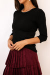 Michael Stars Dora Shine 3/4 Sleeve Tee