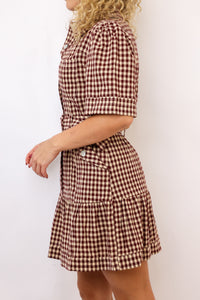 Erika Checkered Belted Dress