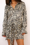 Timeless Tie Waist Mini Shirt Dress