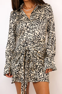 Timeless Tie Waist Mini Shirt Dress