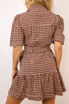 Erika Checkered Belted Dress