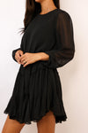 Ditsy Chiffon Flared Mini Dress
