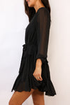 Ditsy Chiffon Flared Mini Dress