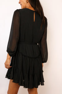 Ditsy Chiffon Flared Mini Dress