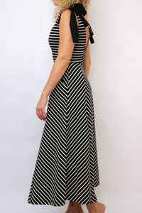 Striped Knit Contrast Dress