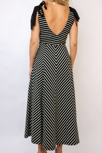 Striped Knit Contrast Dress
