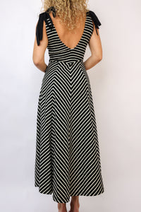 Striped Knit Contrast Dress
