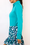 SanSoleil Sunglow Long Sleeve Zip Mock Top