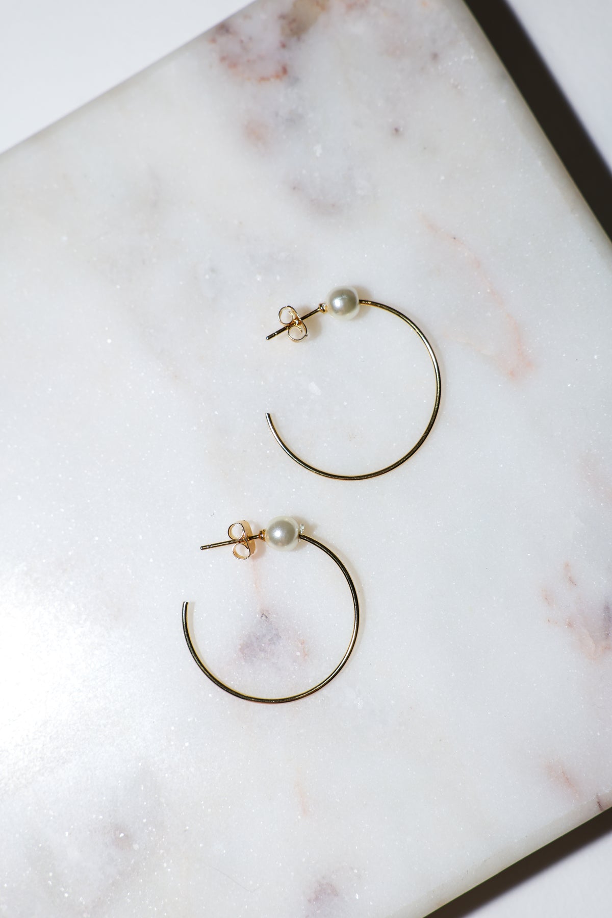 Large with Pearl Detail Hoops