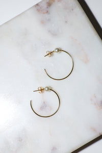 Large with Pearl Detail Hoops