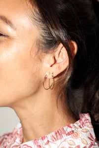 Large with Pearl Detail Hoops