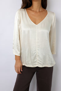 Cobie V-Neck Satin Top