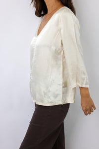 Cobie V-Neck Satin Top