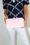 Face Houndstooth Large Makeup Bag