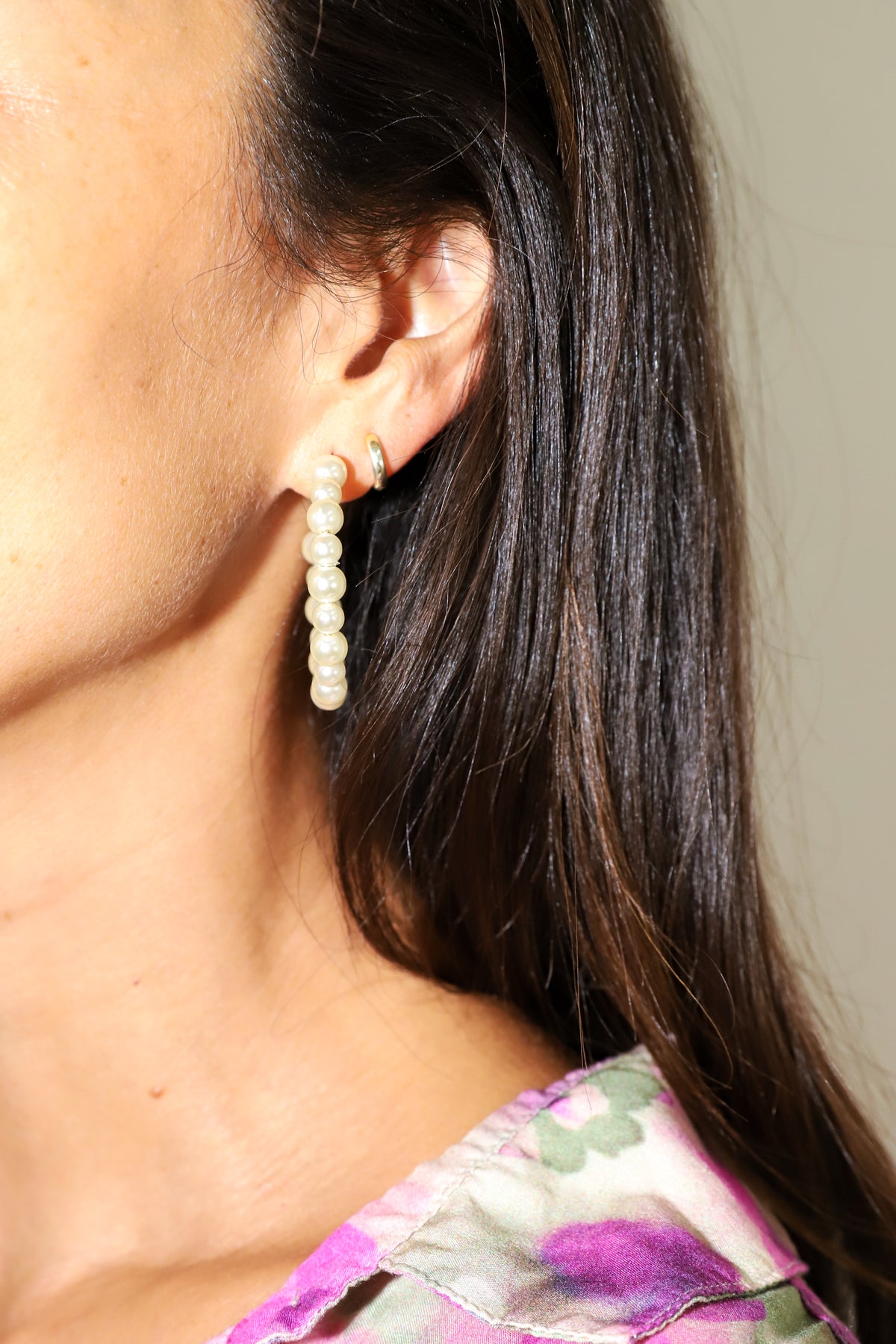 PG Designs Large Pearl Hoops