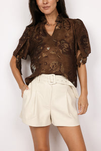 Tie Sleeve Floral Top