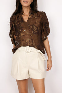 Tie Sleeve Floral Top