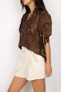 Tie Sleeve Floral Top