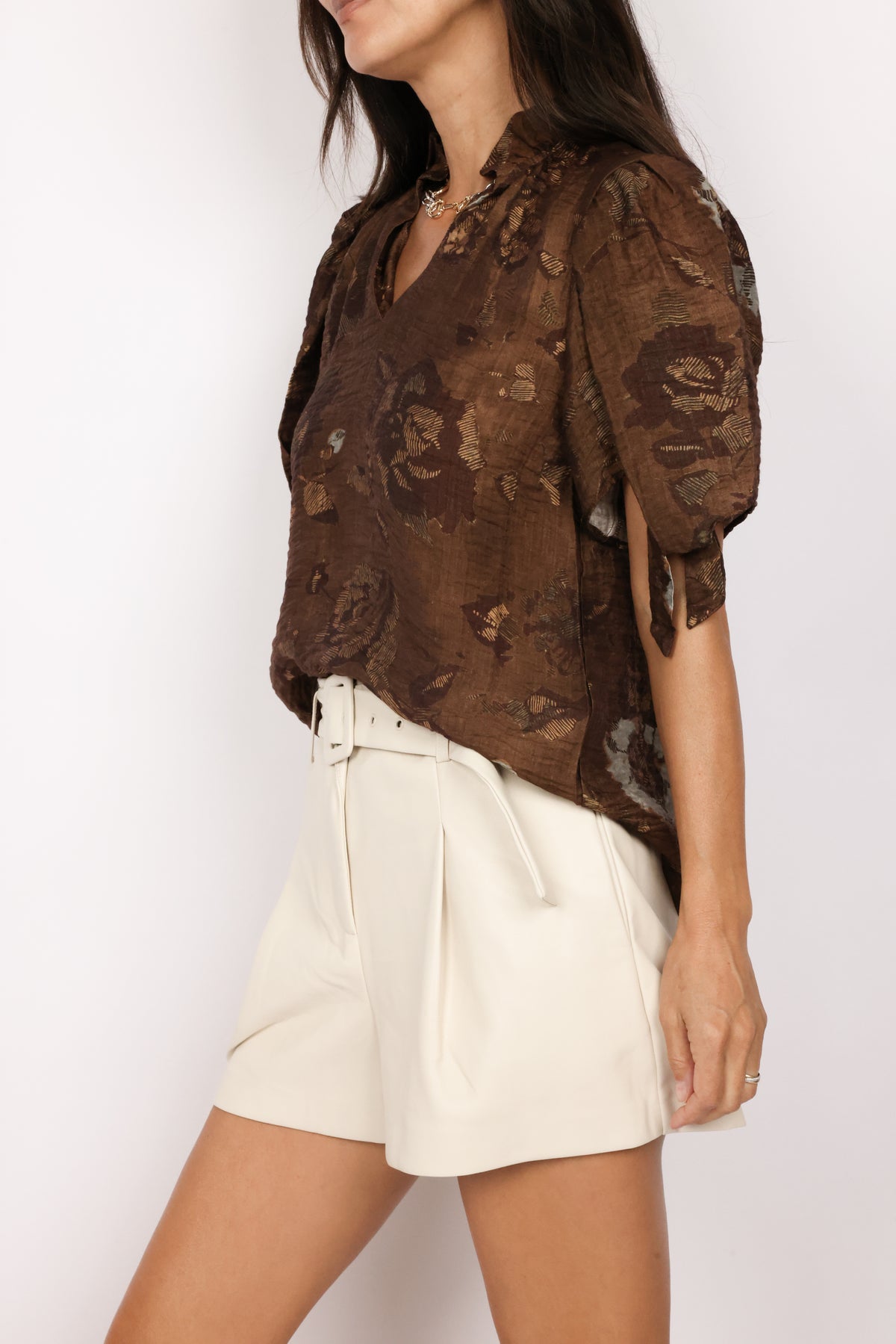 Tie Sleeve Floral Top