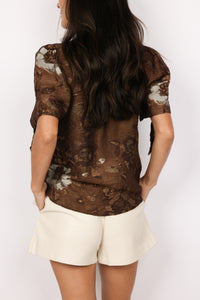 Tie Sleeve Floral Top