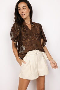 Tie Sleeve Floral Top