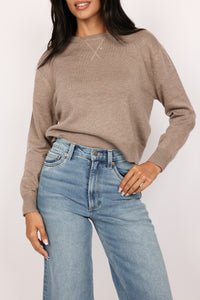 Lexi V-Notch Stitch Crewneck Sweater