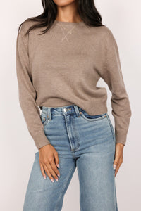 Lexi V-Notch Stitch Crewneck Sweater