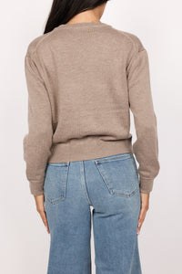 Lexi V-Notch Stitch Crewneck Sweater