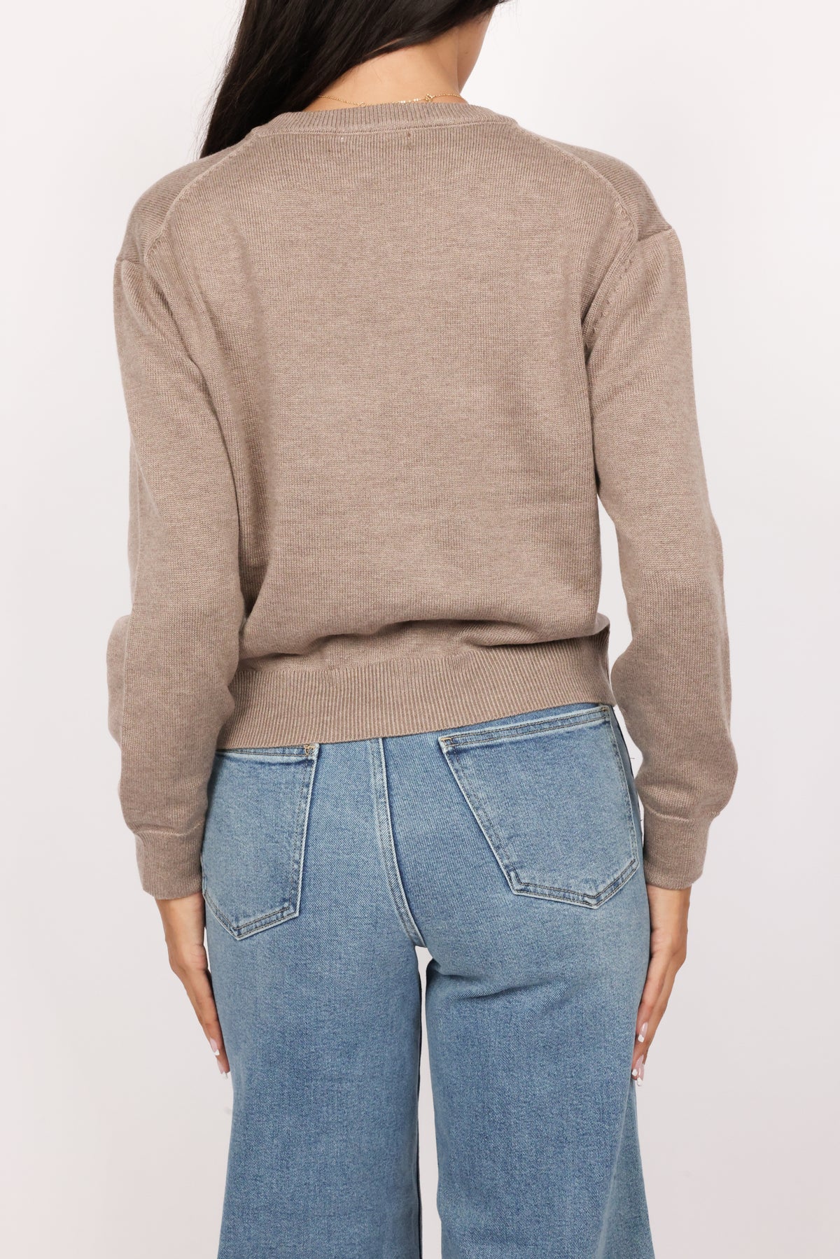 Lexi V-Notch Stitch Crewneck Sweater