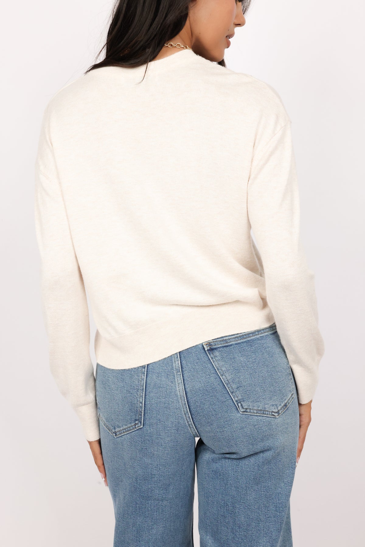 Drop Shoulder Crewneck Sweater