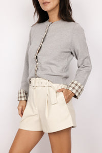 Plaid Button Cardigan