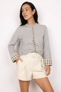 Plaid Button Cardigan