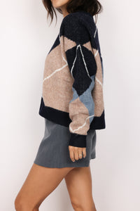 Argyle Oversized Knit Sweater