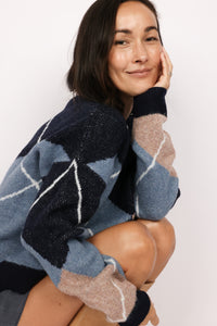 Argyle Oversized Knit Sweater
