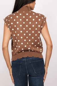 Sleeveless Polka Dot Knit Top