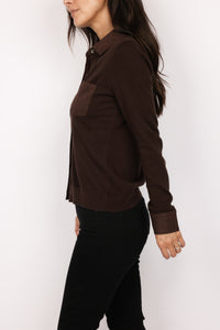 J.Society Suede Trim Button Down
