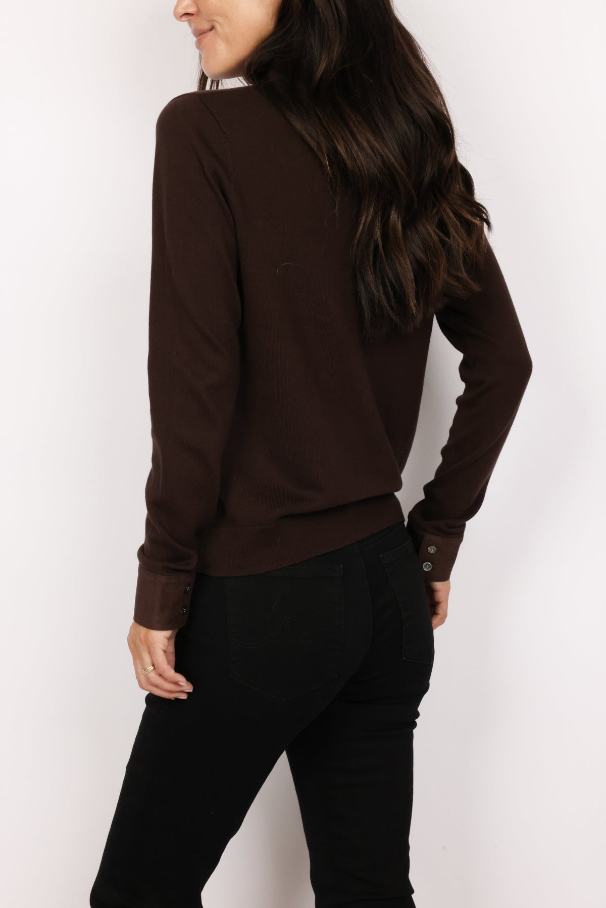 J.Society Suede Trim Button Down
