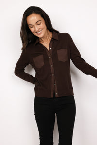 J.Society Suede Trim Button Down