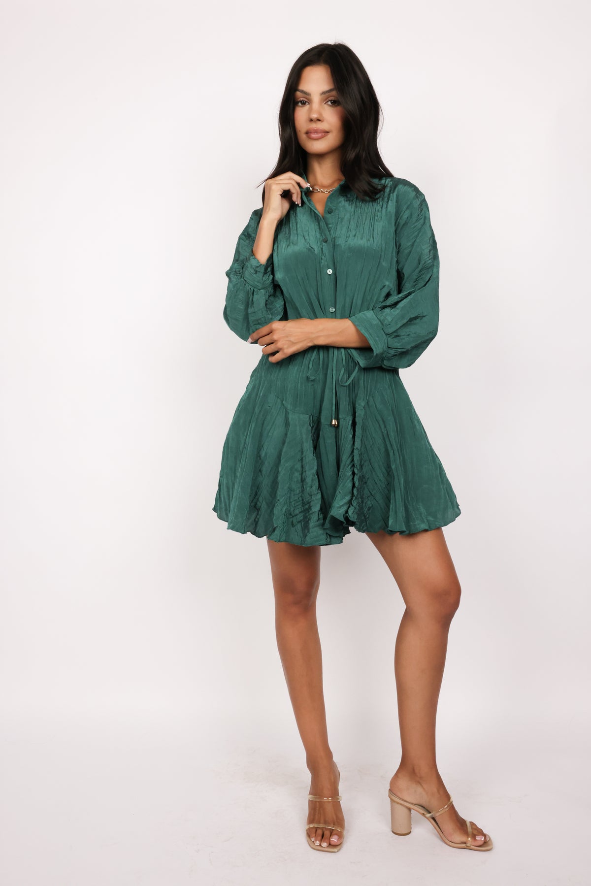 Crinkle Flowy Mini Dress
