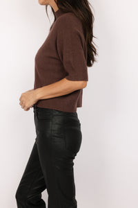 Milio Milano Italian Mock Neck Knit Top