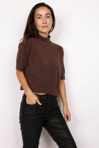 Milio Milano Italian Mock Neck Knit Top