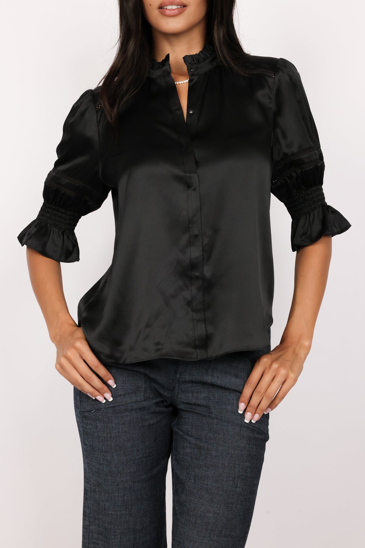 Go Silk Go Luxe Fleamarket Embellished Top