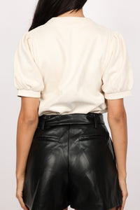 Soft Suede V-Neck Top