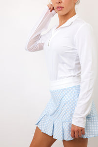 SanSoleil Sunglow Long Sleeve Zip Mock Top