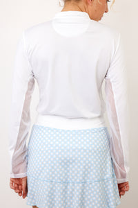 SanSoleil Sunglow Long Sleeve Zip Mock Top